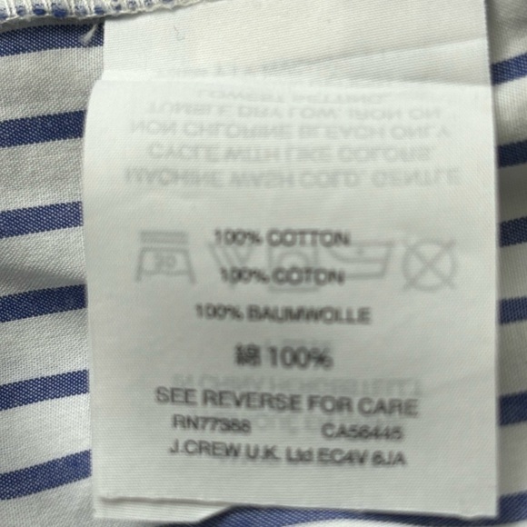J. Crew Lace Up Striped Shirt Dress Blue White Large - Picture 8 of 8